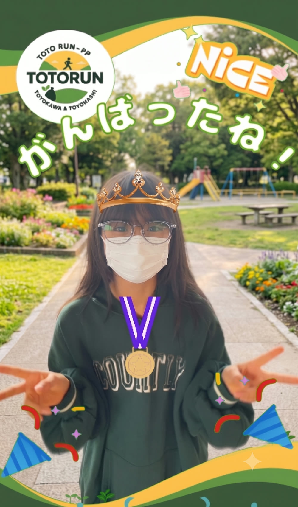 TOTORUNオリジナルのARフォトフレームで撮影した記念写真